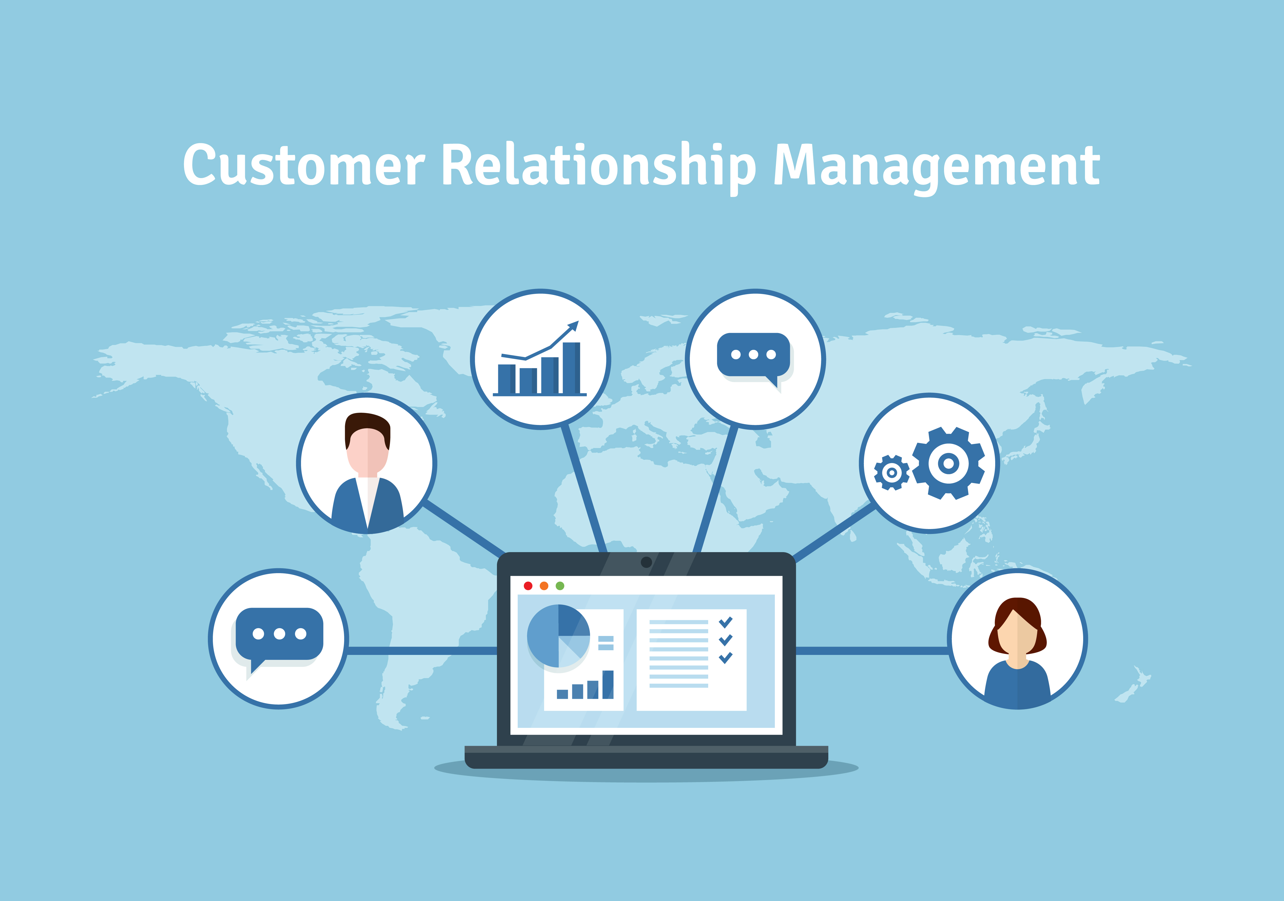 Blue Customer Relationship Management Graphic
